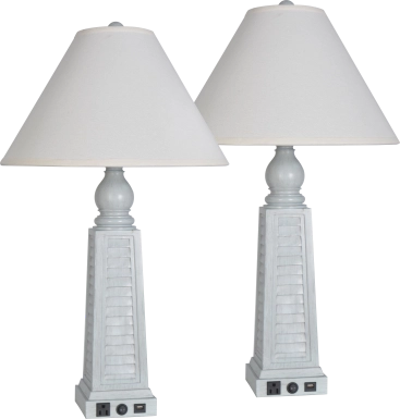 Anchor Lane Blue Table Lamps, Set of 2