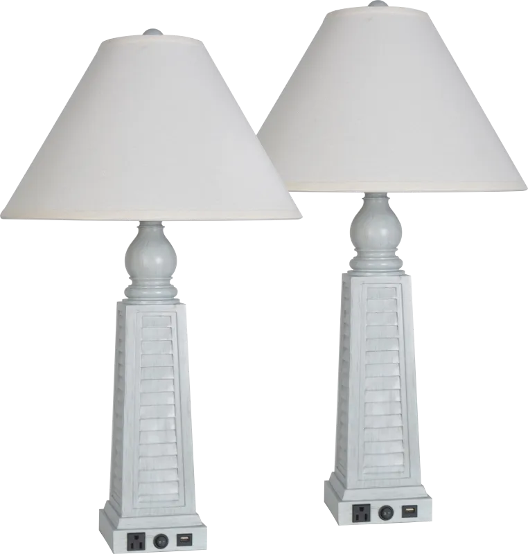 Anchor Lane Blue Table Lamps, Set of 2