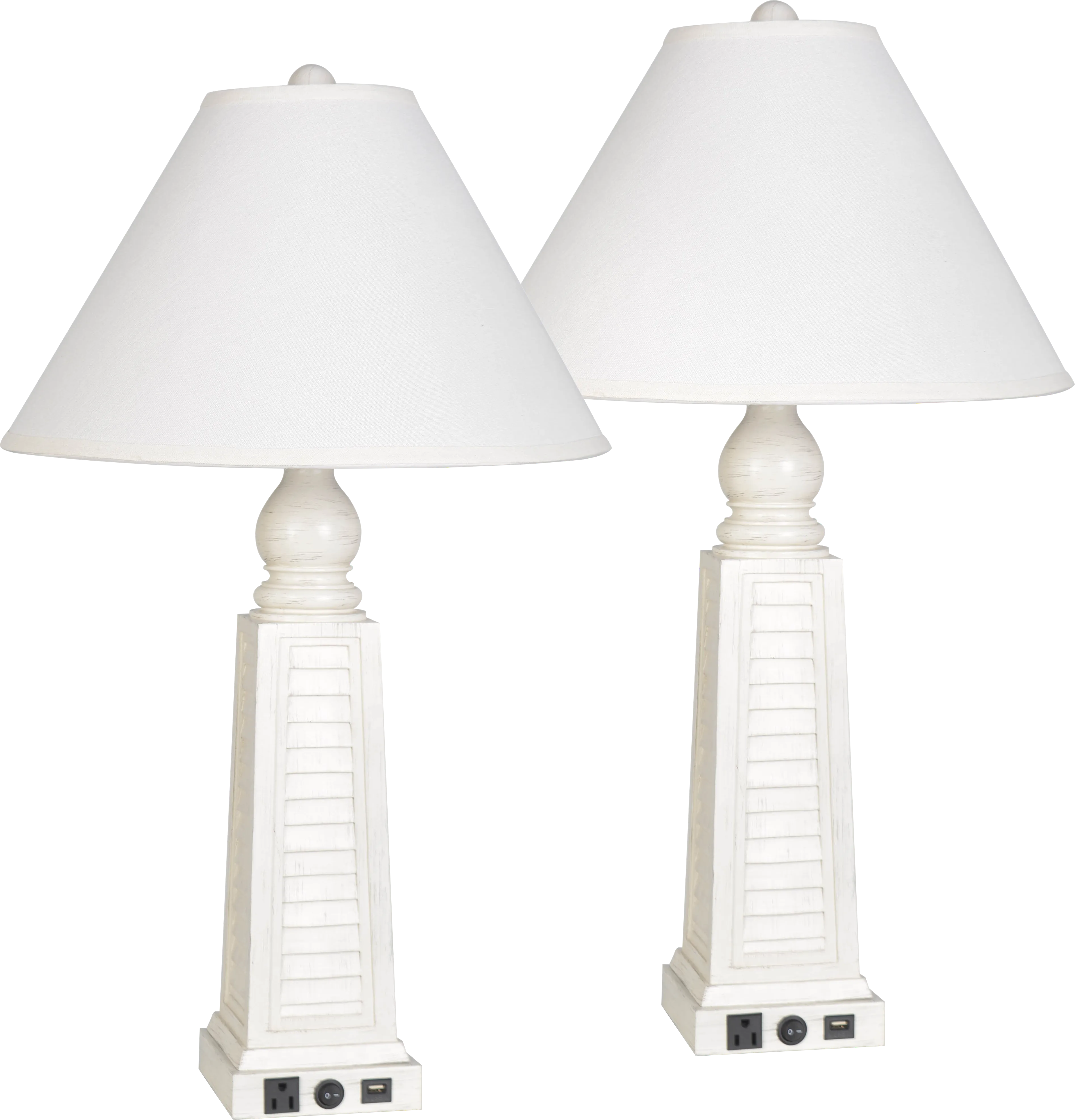 Anchor Lane 2 Pc White Set Of Lamps | Rooms to Go