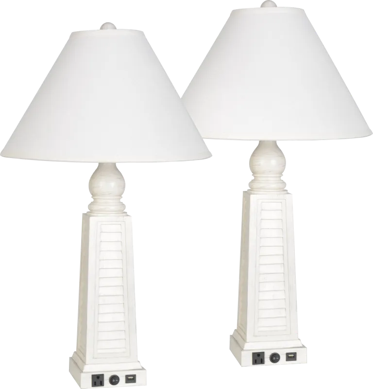 Anchor Lane White Table Lamps, Set of 2