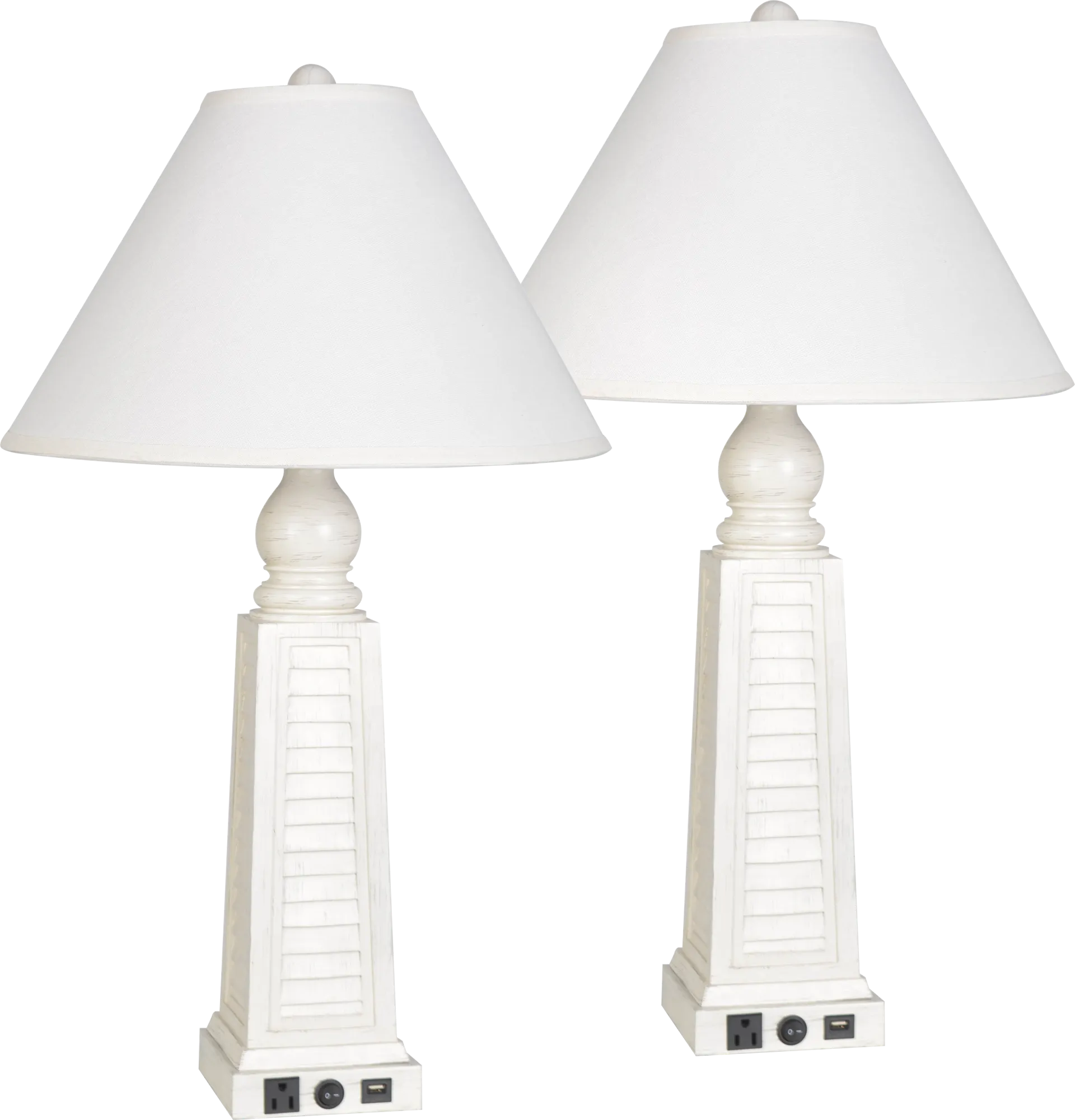 Anchor Lane White Table Lamps, Set of 2 - Image 1