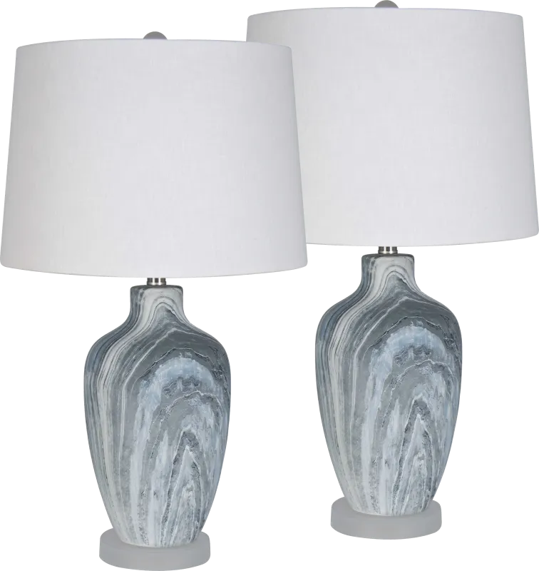 Lavonne Spring Blue Lamp, Set of 2