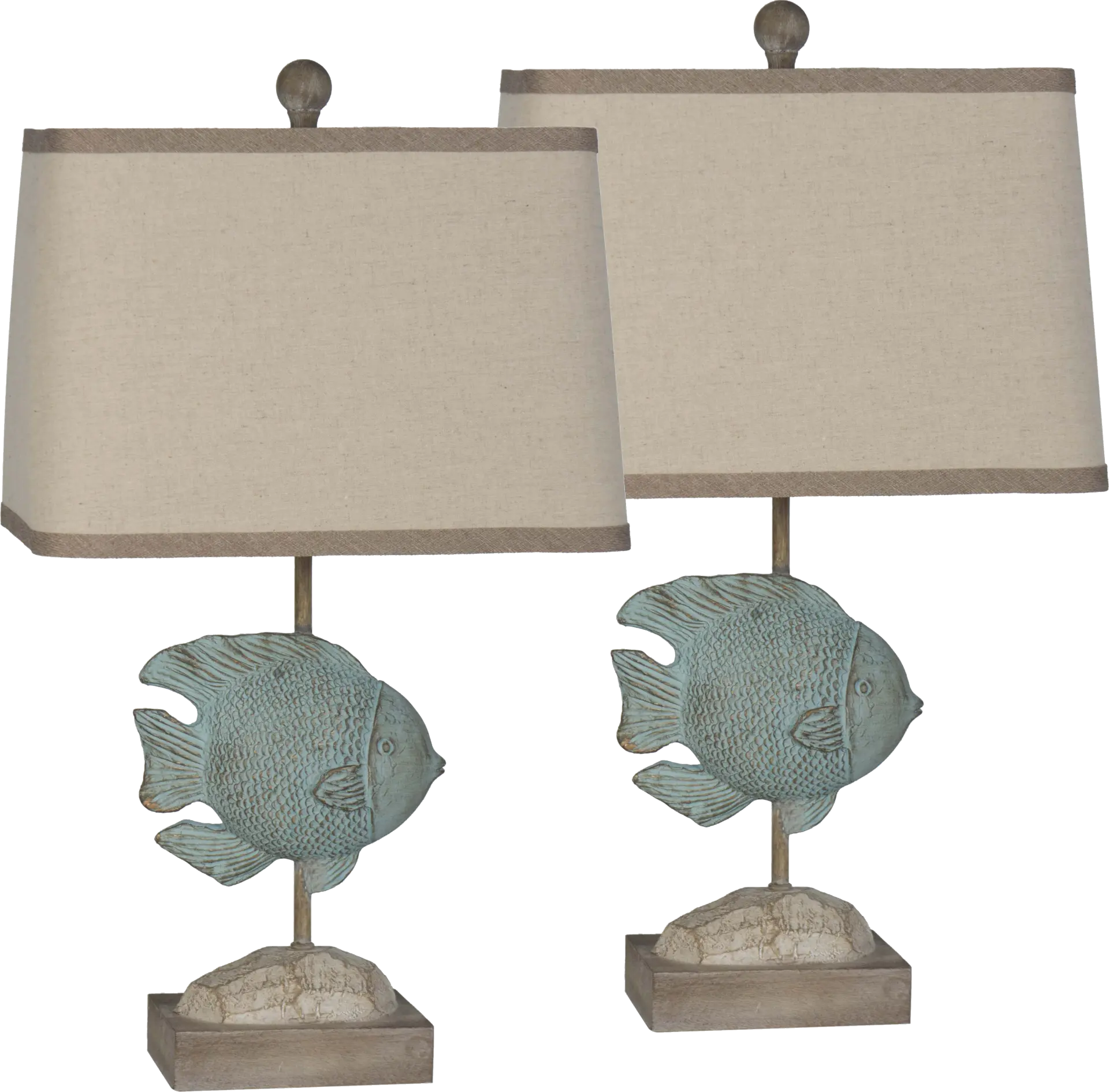 Moreno Bay Blue Table Lamps, Set of 2