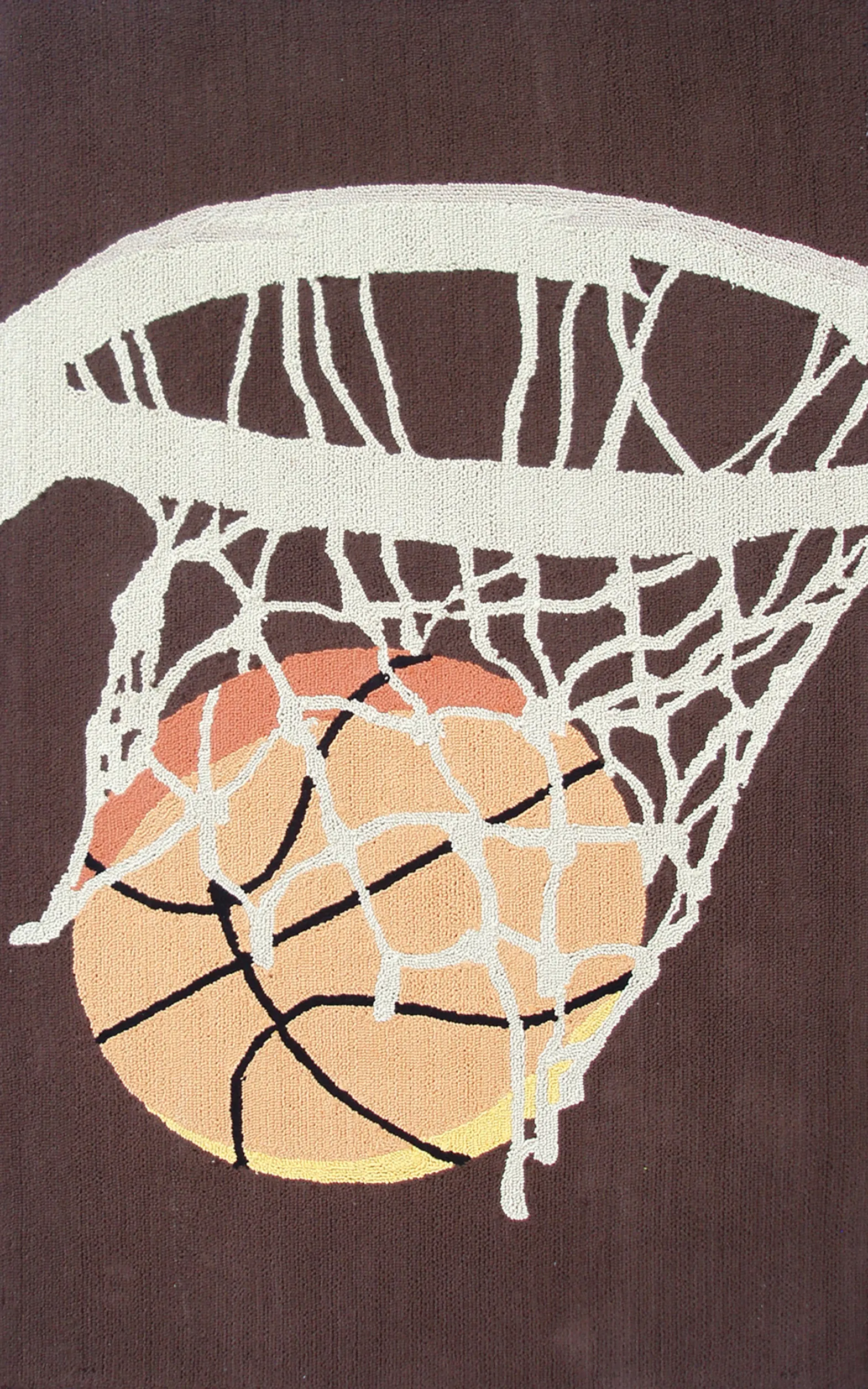 Kids Hoop Scoop Brown 2'8 x 4'8 Rug - Thumbnail - Image 1