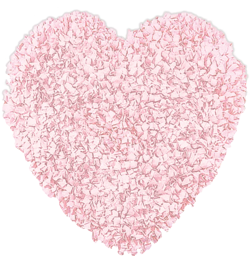 Kids Fluffy Heart Pink 3' x 3' Rug