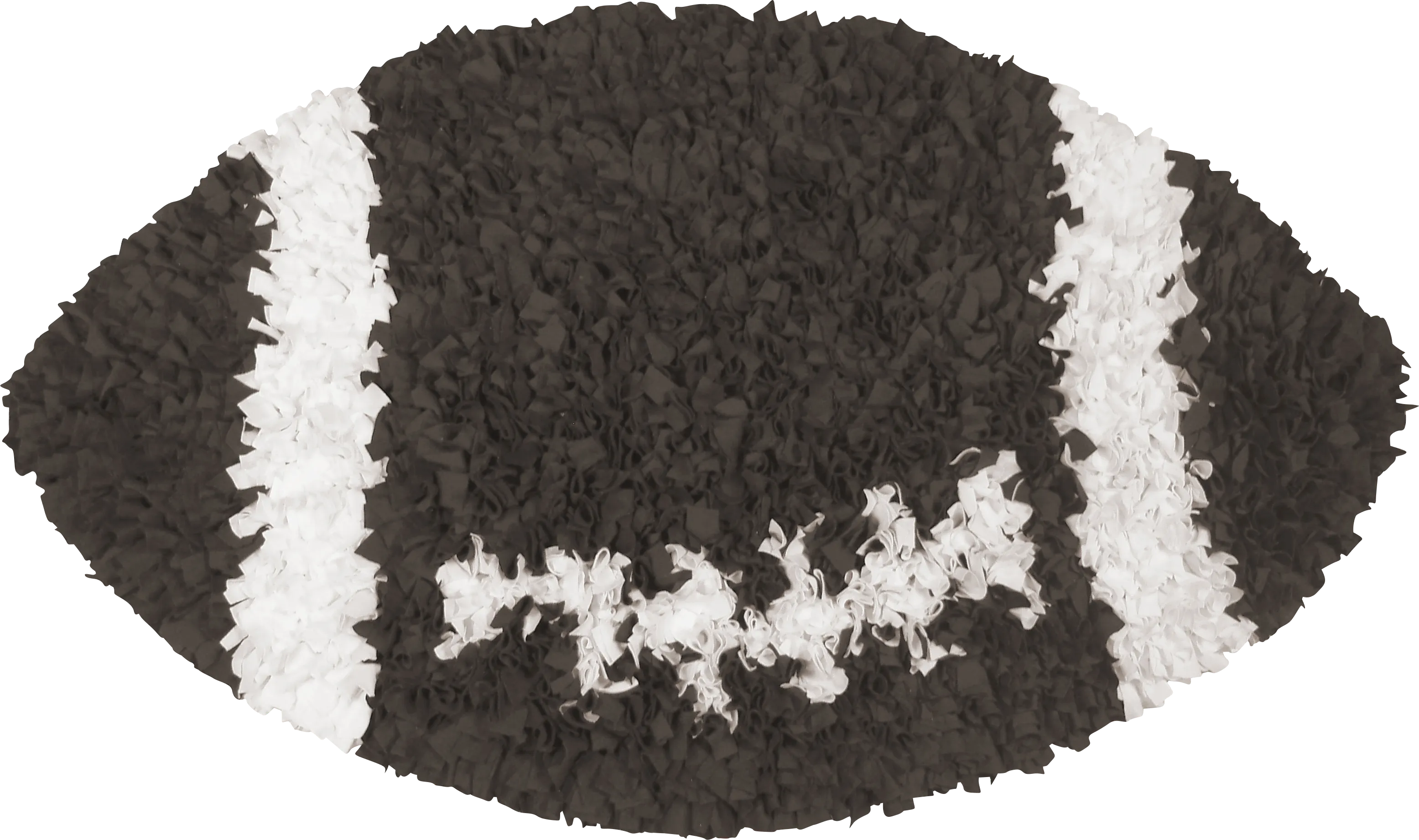 Kids Fluffy Football Brown 3' x 3' Rug - Thumbnail - Image 1