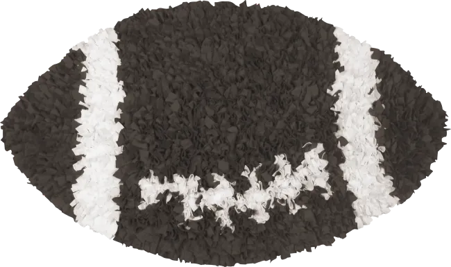 Kids Fluffy Football Brown 3' x 3' Rug