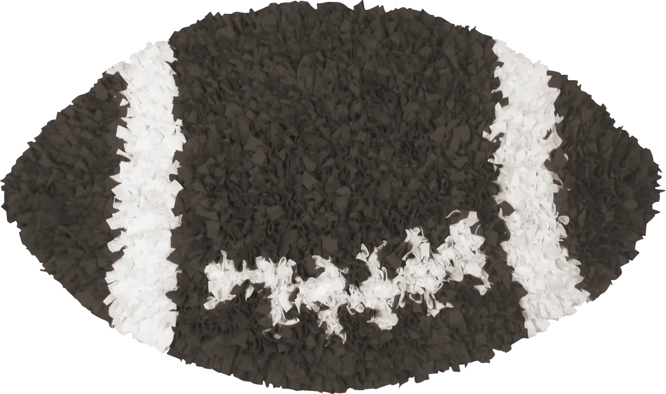 Kids Fluffy Football Brown 3' x 3' Rug