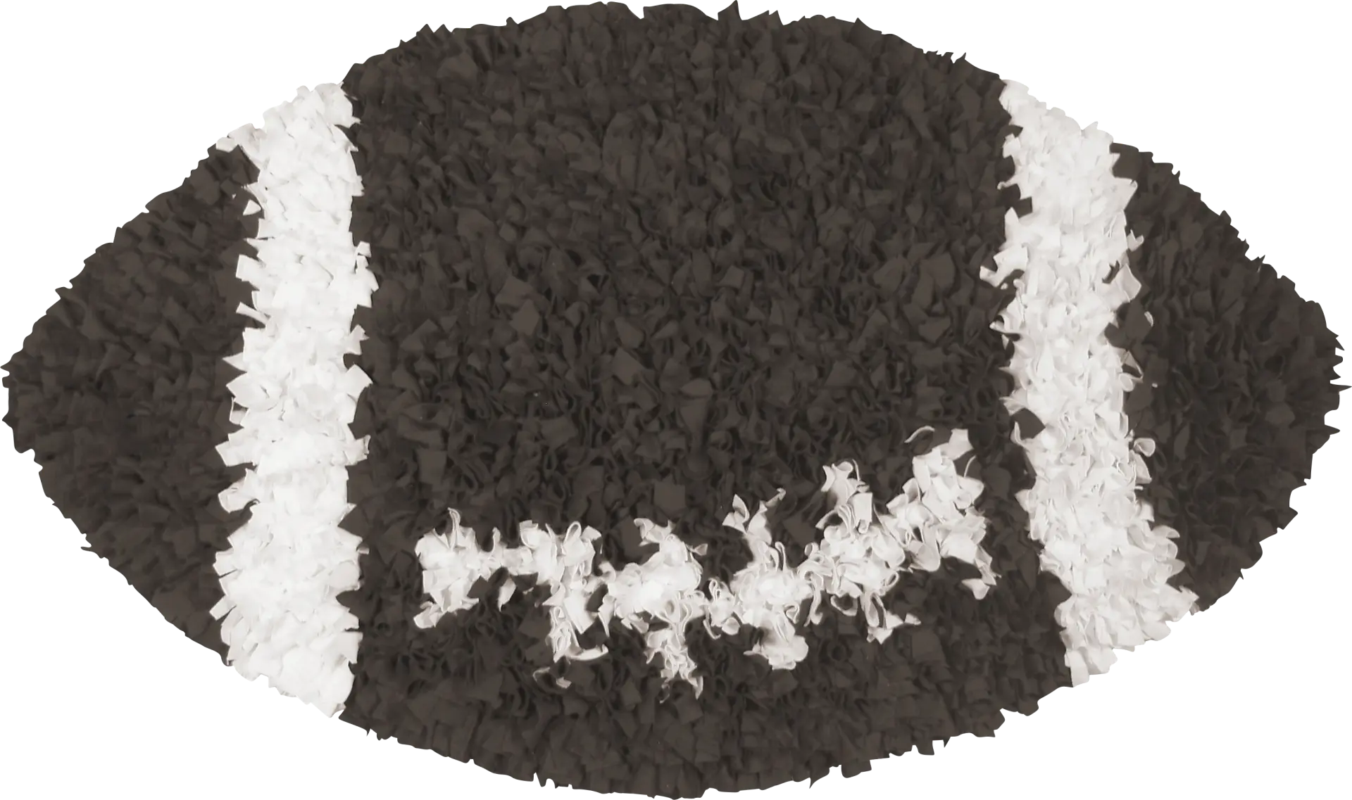 Kids Fluffy Football Brown 3' x 3' Rug