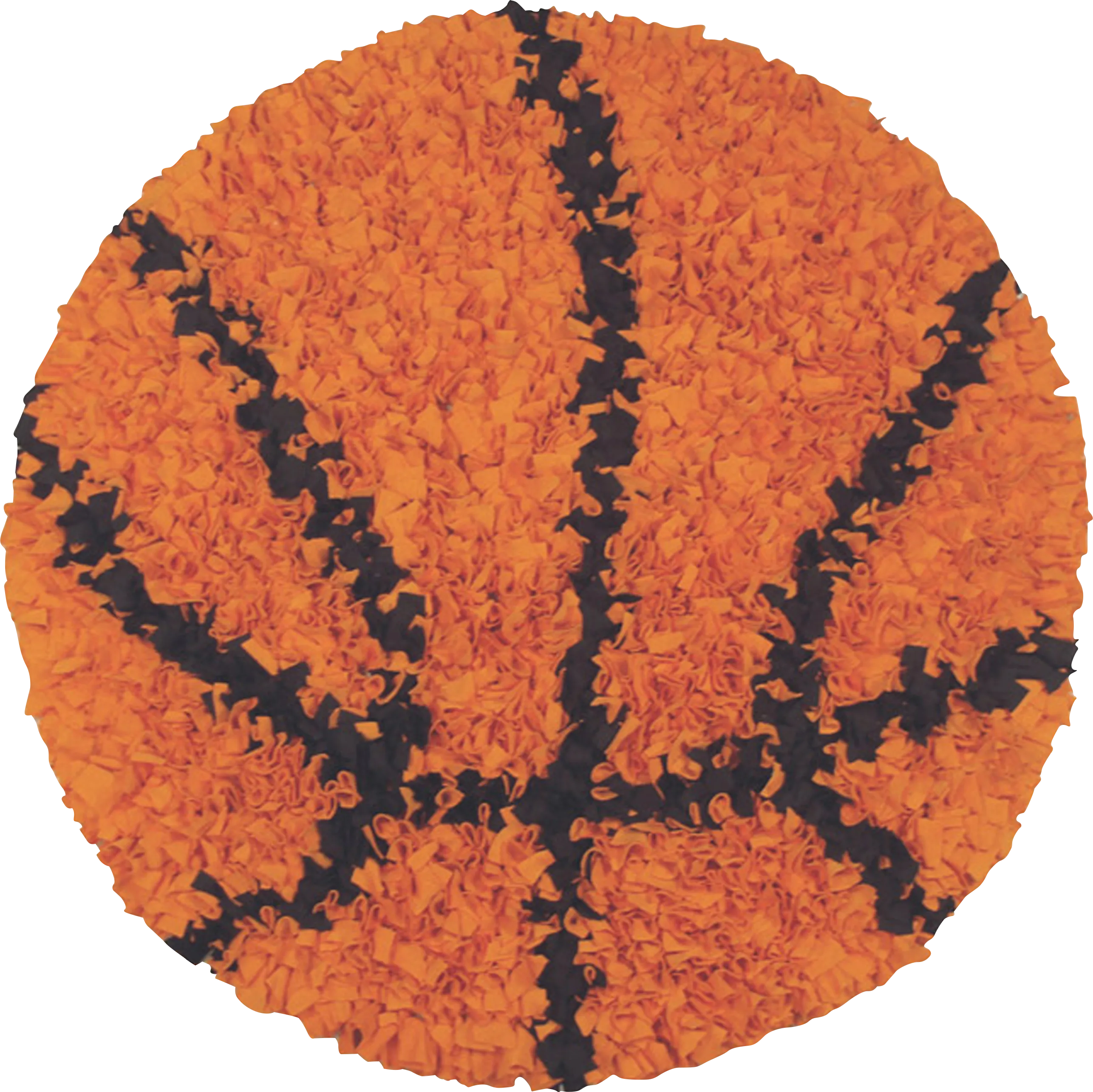 Kids Fluffy Basketball Orange 3' x 3' Rug - Thumbnail - Image 1