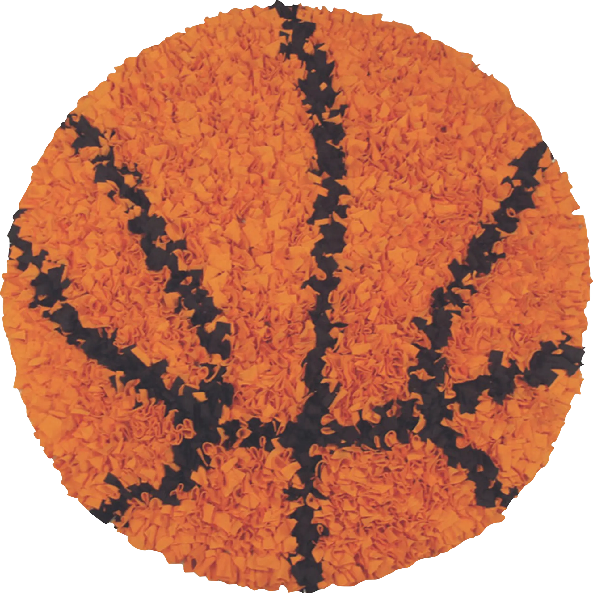 Kids Fluffy Basketball Orange 3' x 3' Rug