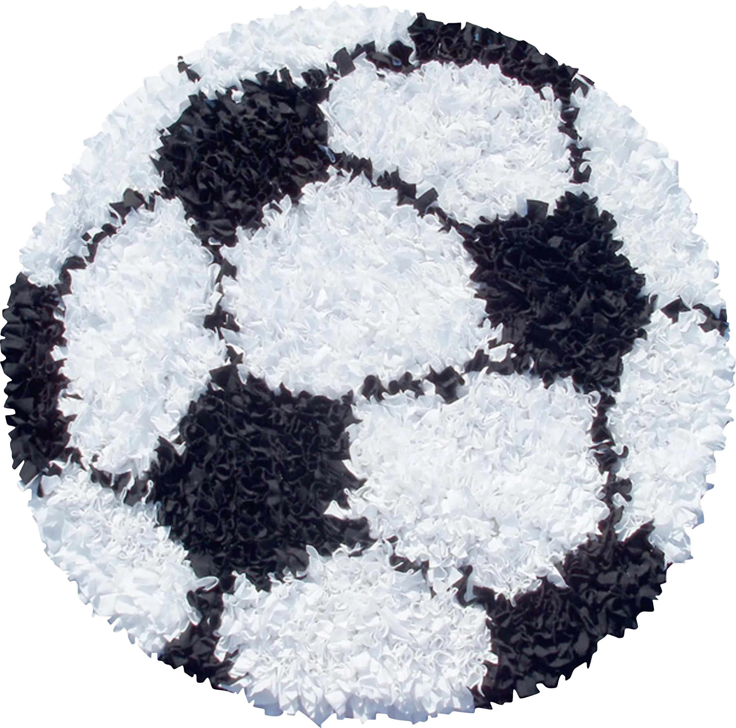 Kids Fluffy Soccer White 3' x 3' Rug