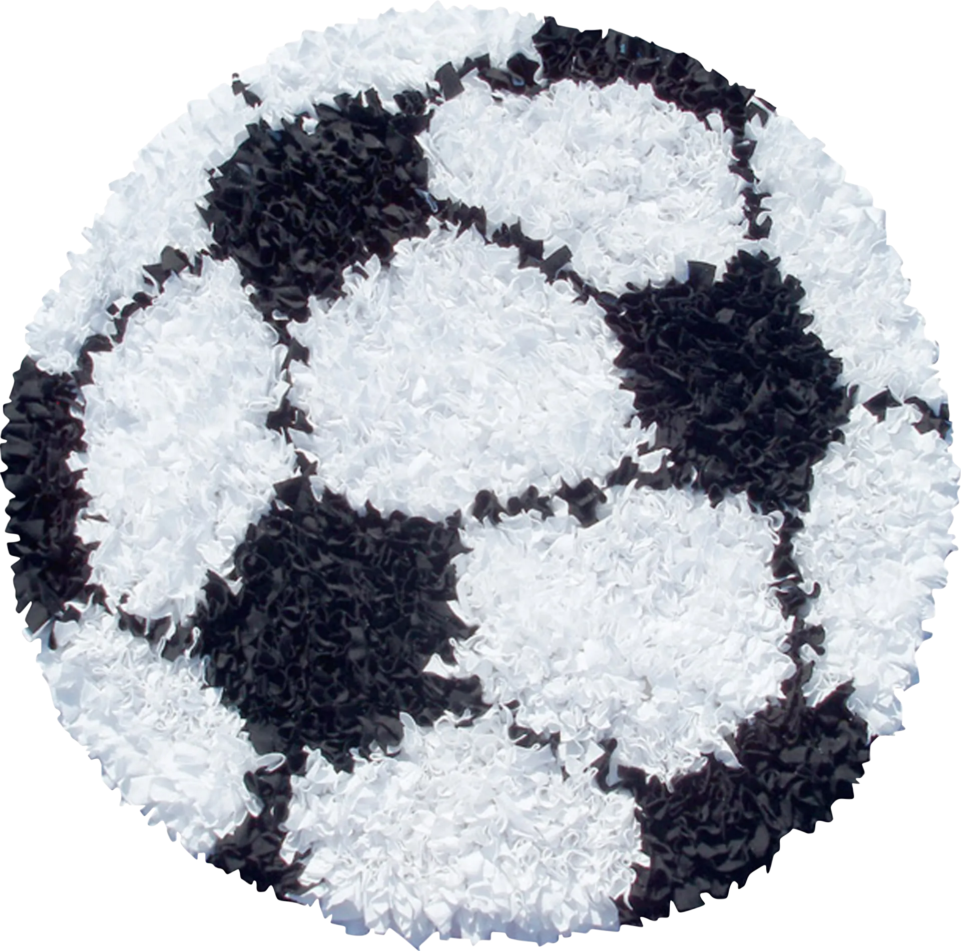Kids Fluffy Soccer White 3' x 3' Rug - Image 1