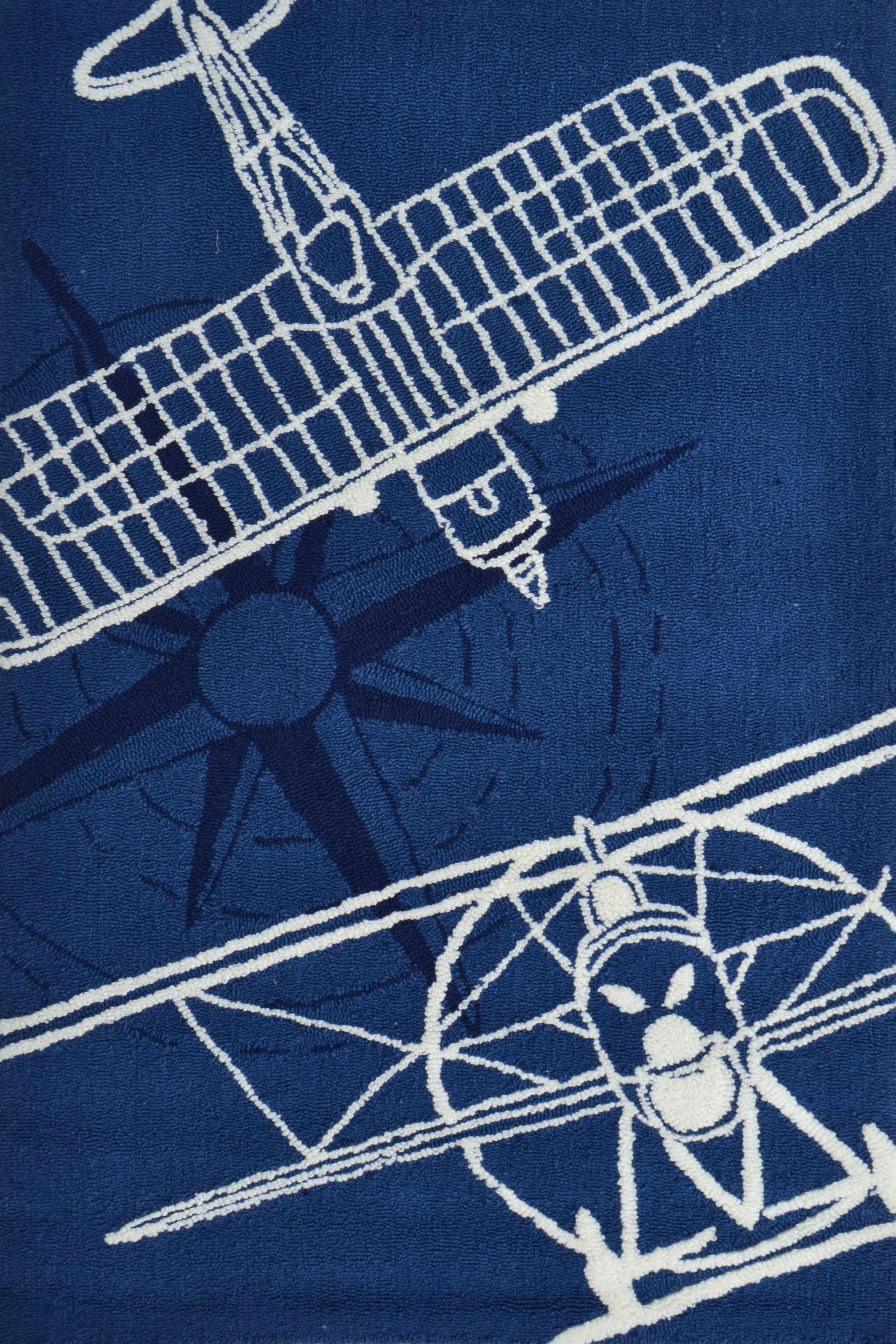 Kids Aviator Sketch Navy 2'8 x 4'8 Rug - Image 1