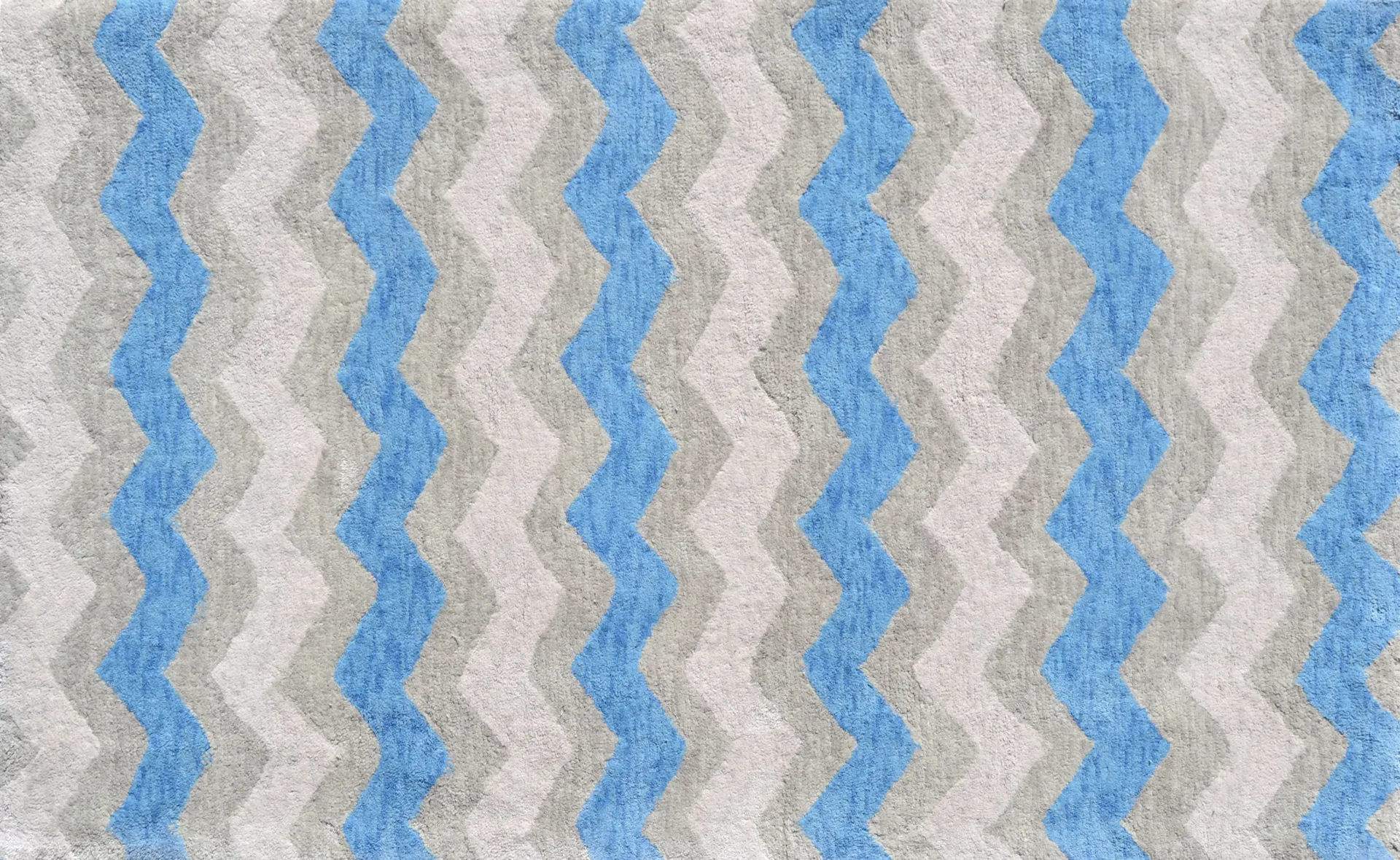 Kids Ziggy Waves Blue 2'8 x 4'8 Rug - Image 1