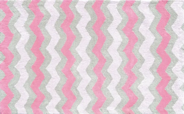 Kids Ziggy Waves Pink 2'8 x 4'8 Rug