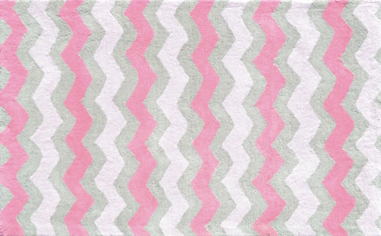 Kids Ziggy Waves Pink 2'8 x 4'8 Rug