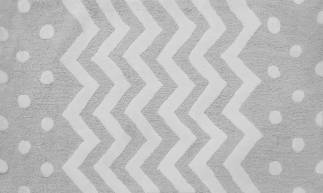 Kids Ziggy Dots Gray 2'8 x 4'8 Rug