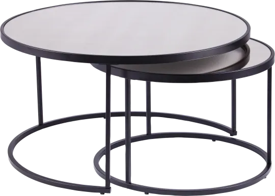 Leralynn Black Nesting Cocktail Table, Set of 2