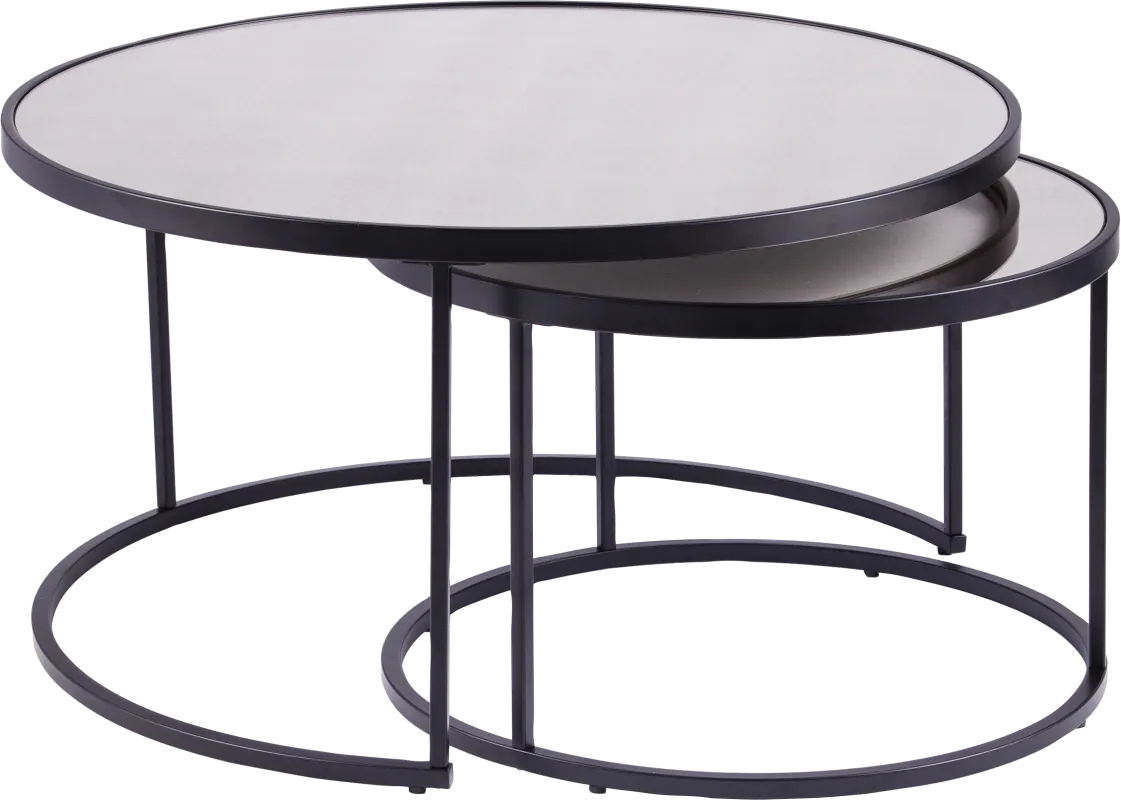 Leralynn Black Nesting Cocktail Table, Set of 2