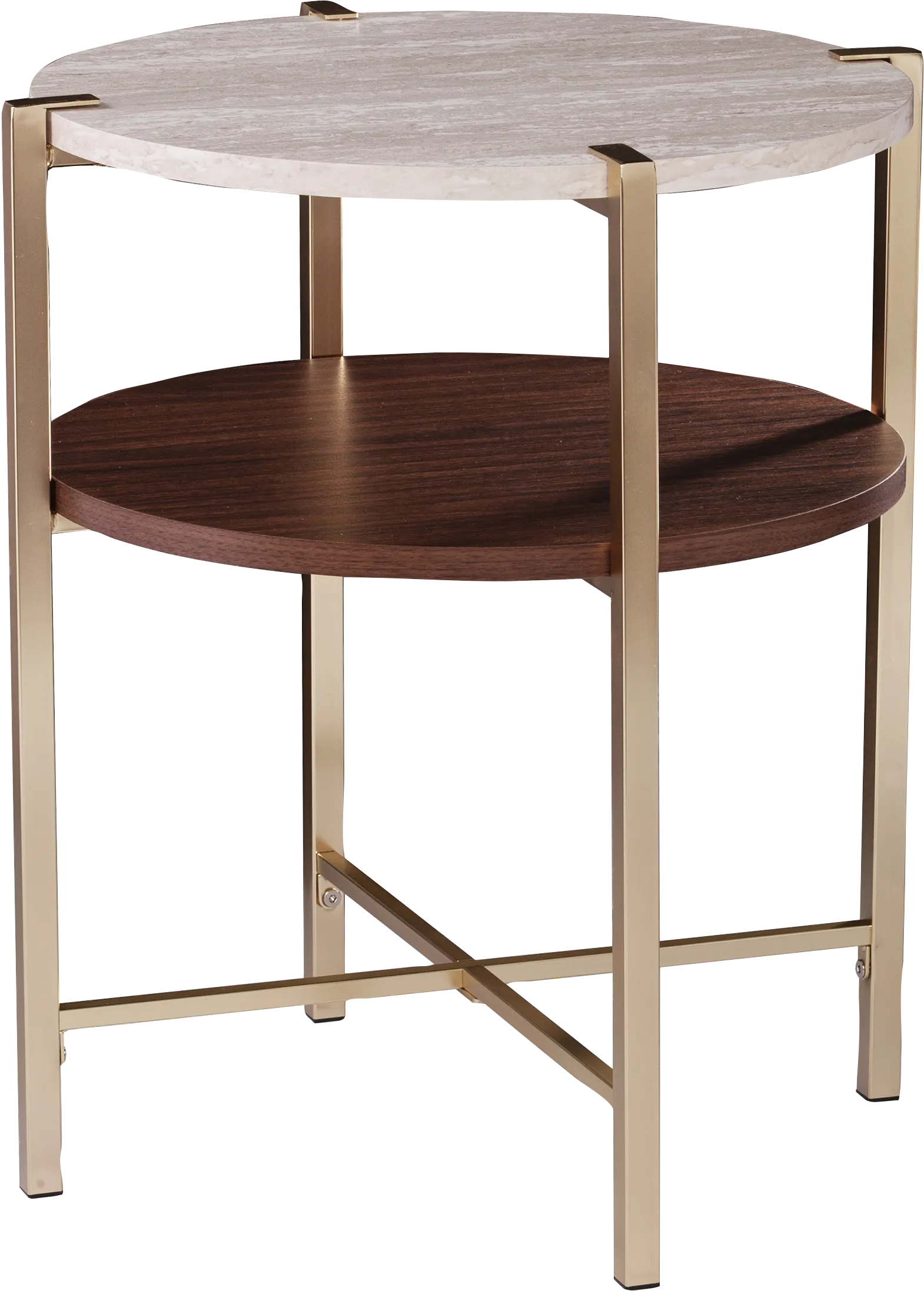 Journeyville White Round End Table