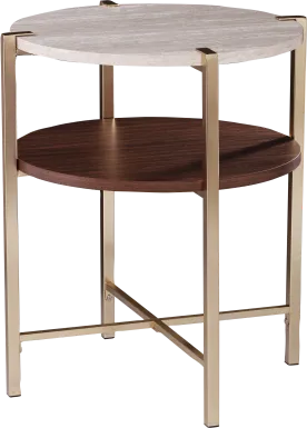 Journeyville White Round End Table