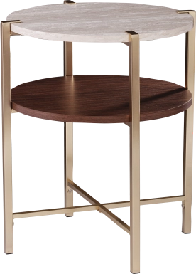 Journeyville White Round End Table
