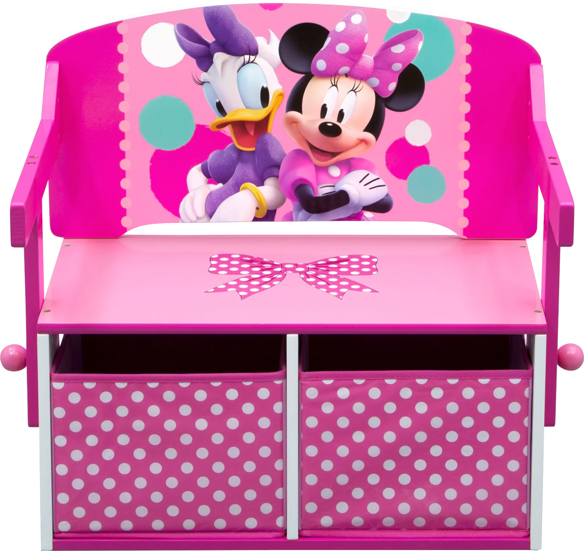 Kids Disney Minnie Mouse Pink Convertible Bench - Image 1