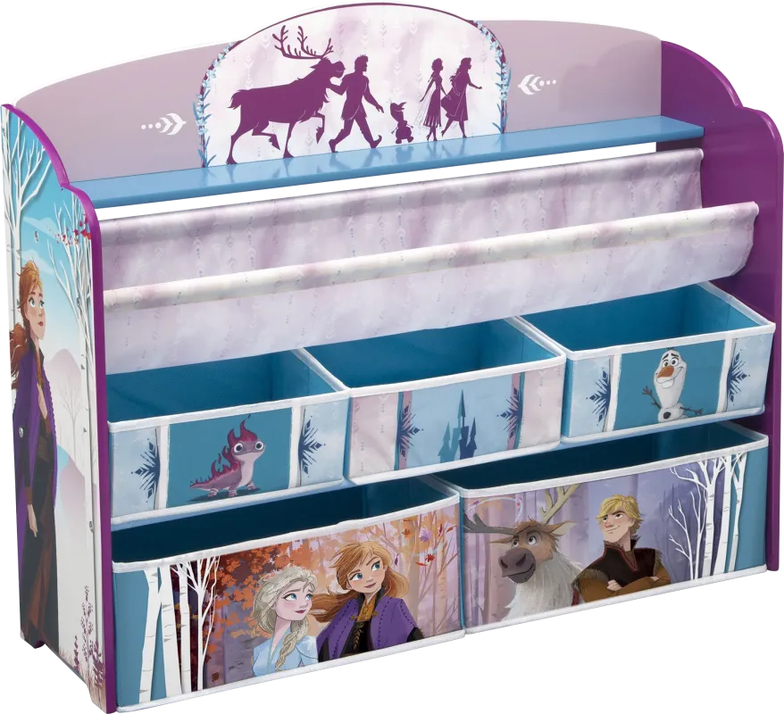 Kids Disney Frozen II Lilac Bookcase and Toy Organizer