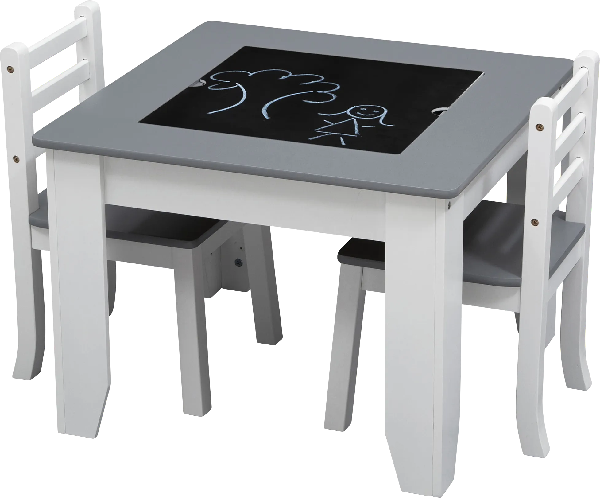 Kids Drawing Lessons Gray Table Set - Thumbnail - Image 1