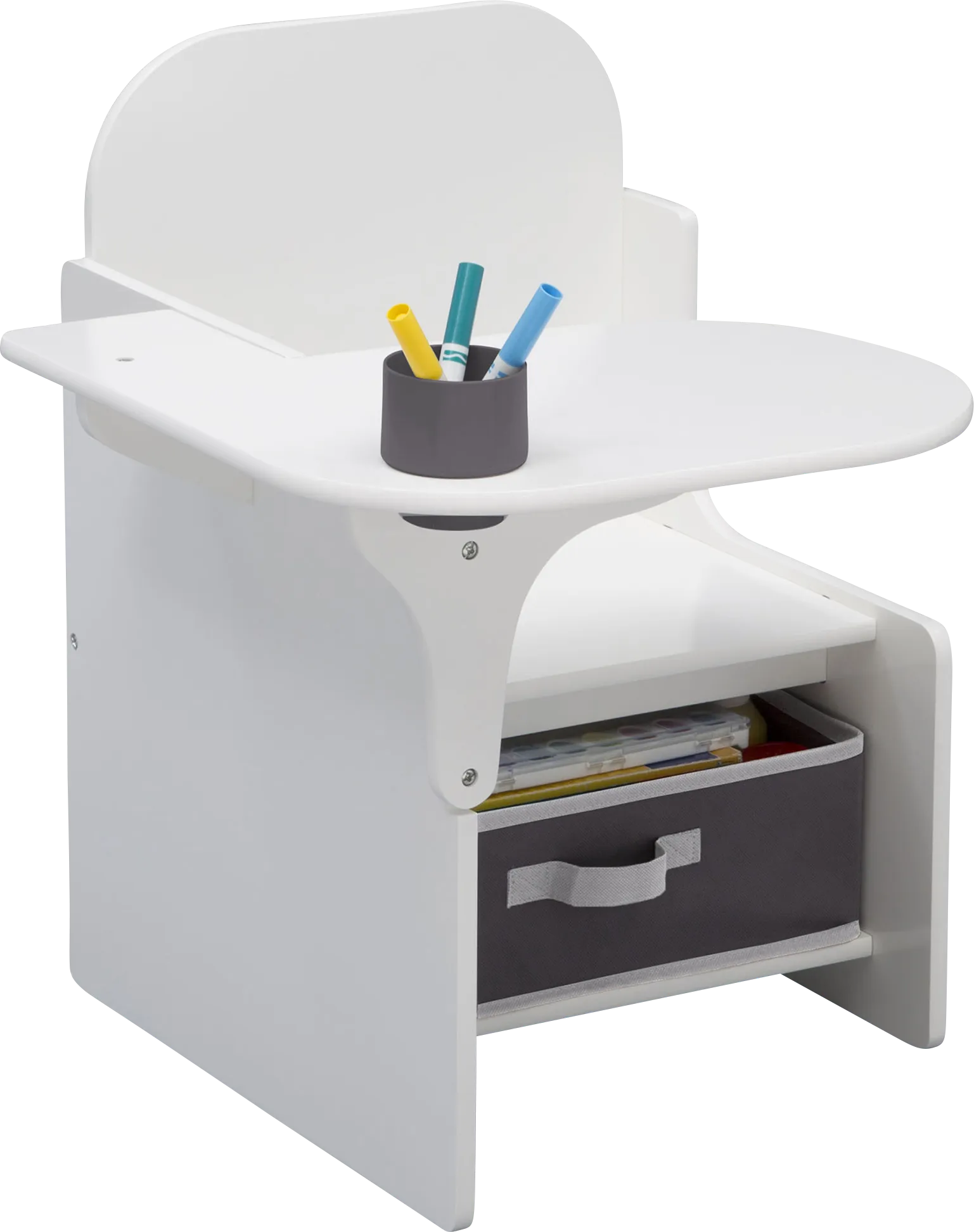 Kids Bentlee White Chair Desk - Image 1