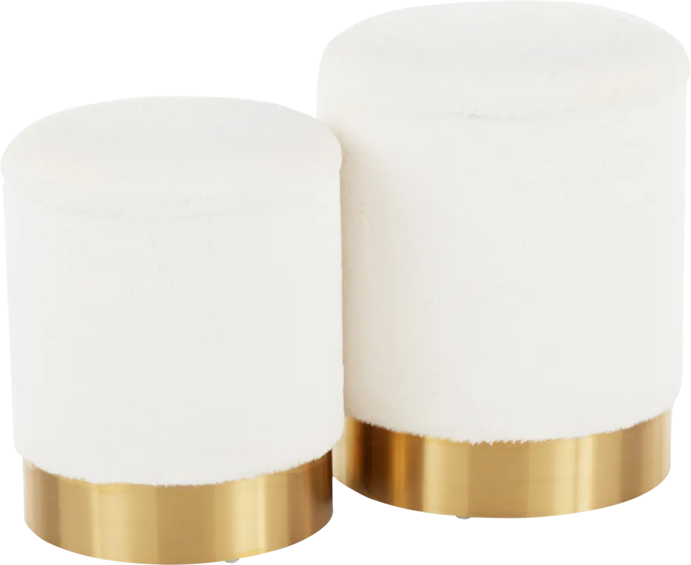 Lyerly Cream Ottoman, Set of 2