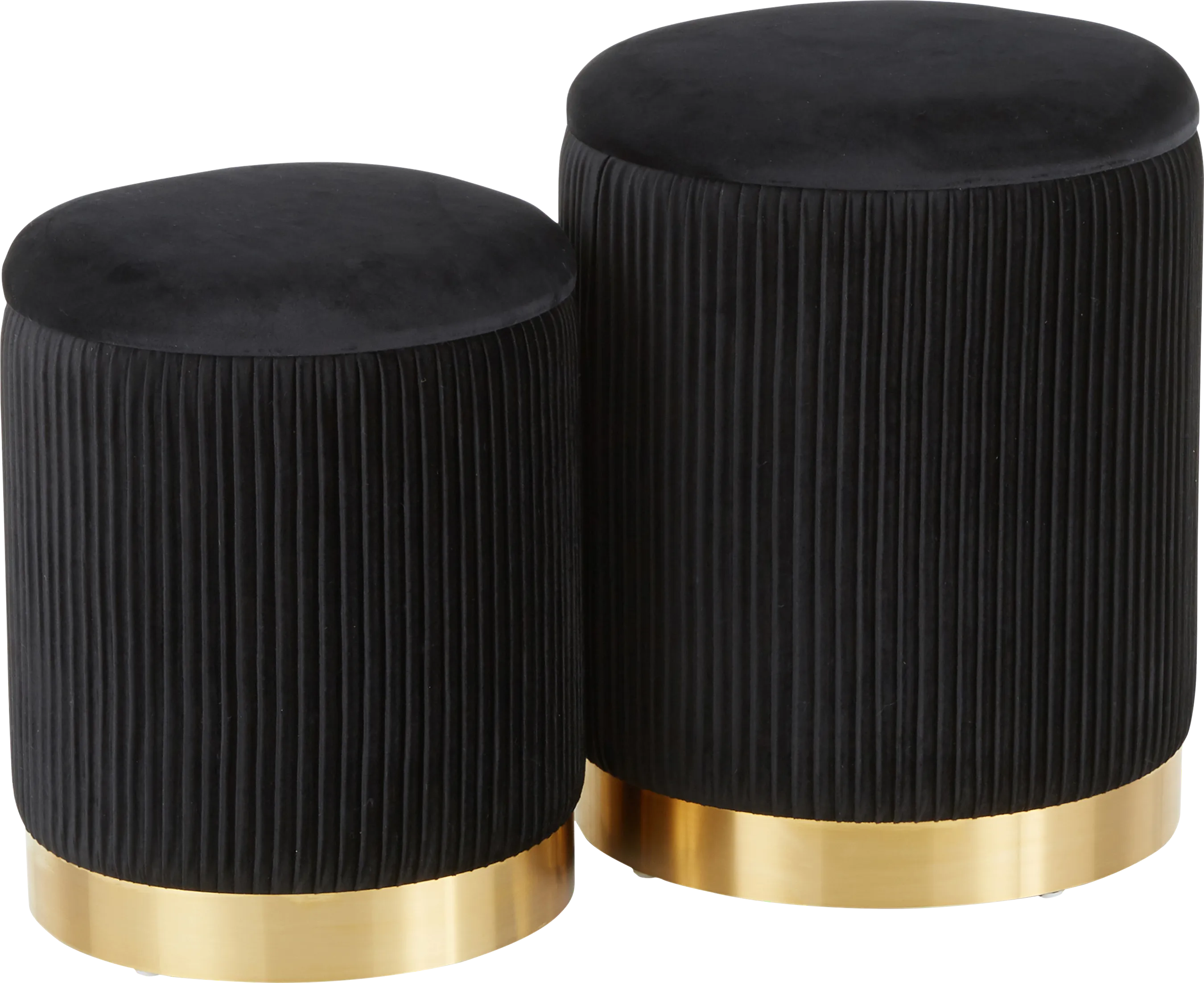 Lyerly Black Ottoman, Set of 2 - Thumbnail - Image 1