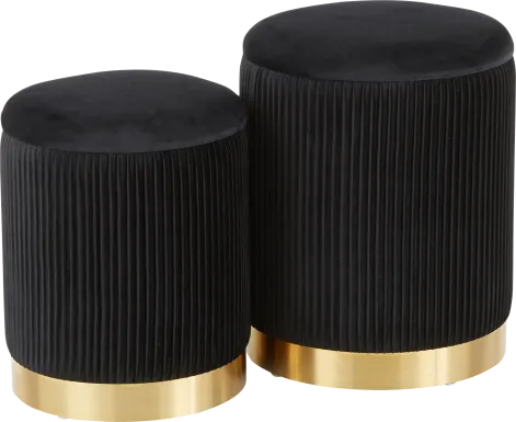 Lyerly Black Ottoman, Set of 2