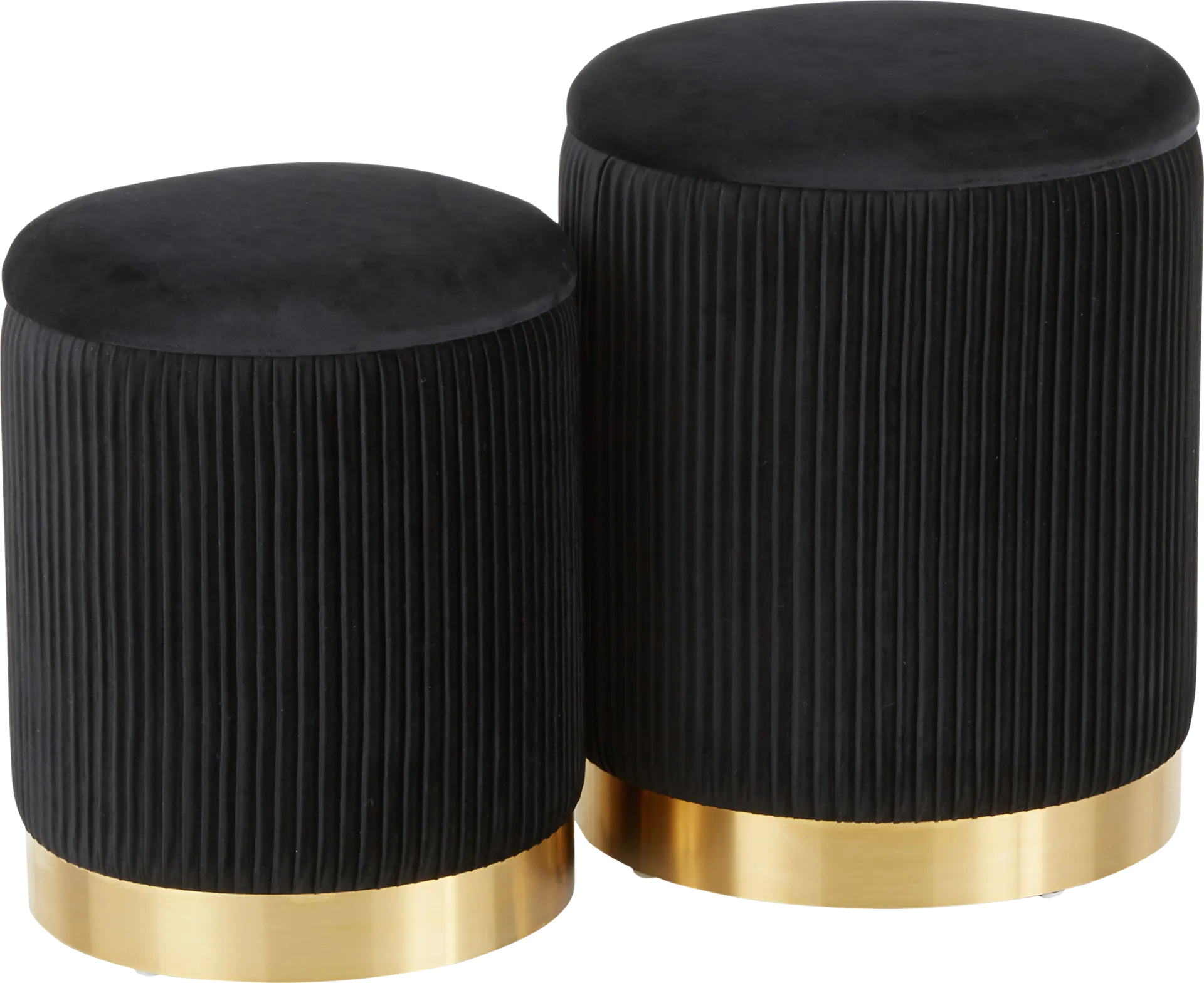 Lyerly Black Ottoman, Set of 2 - Image 1
