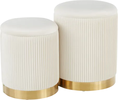 Lyerly White Ottoman, Set of 2