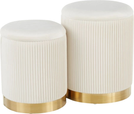 Lyerly White Ottoman, Set of 2