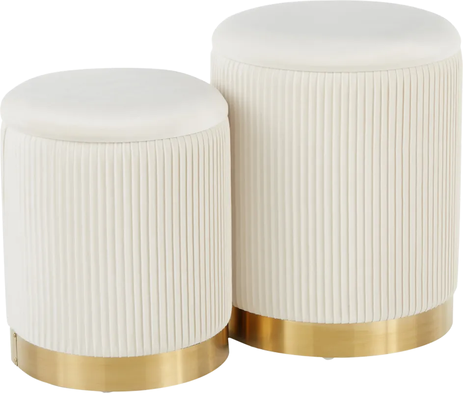 Lyerly White Ottoman, Set of 2