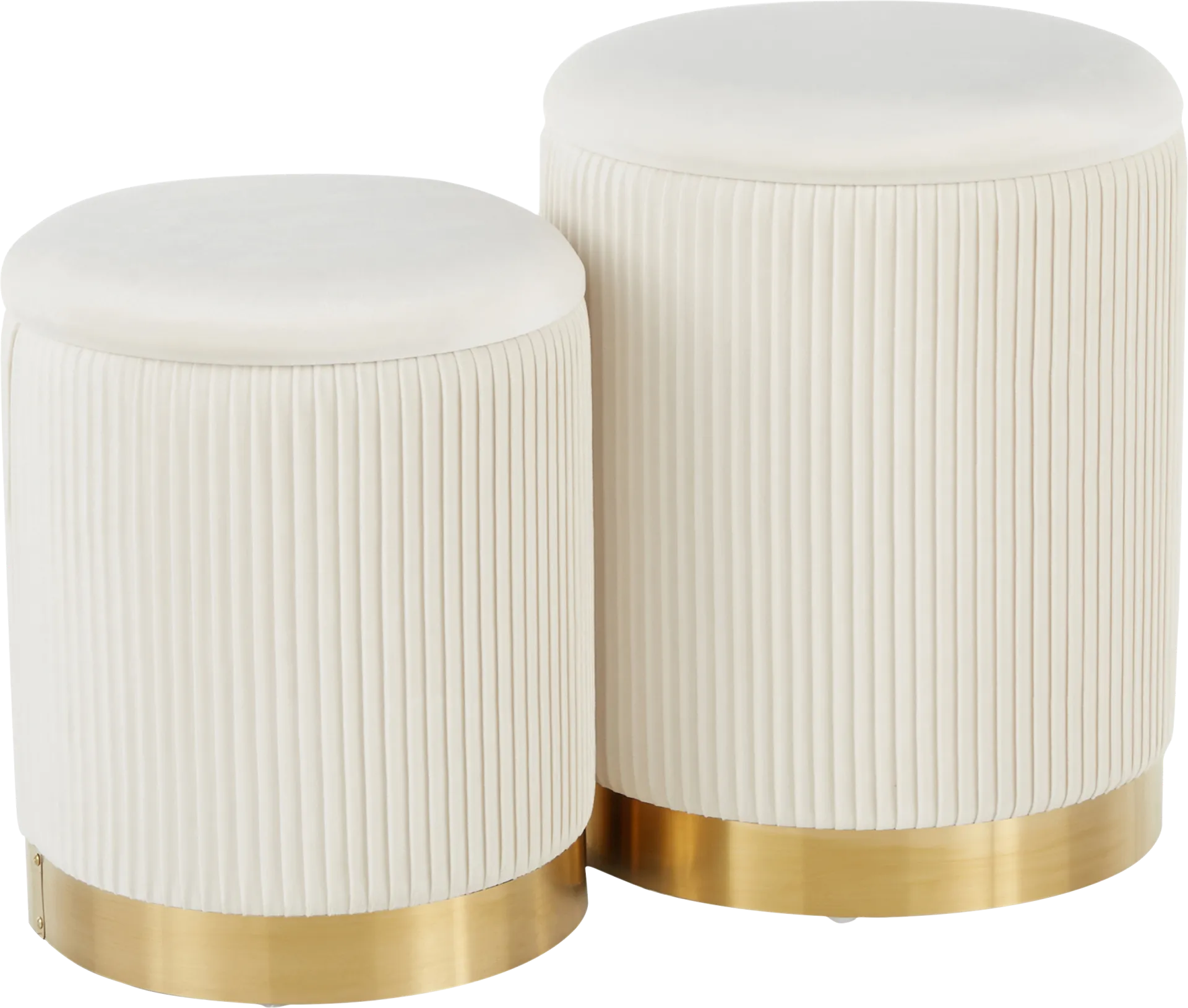 Lyerly White Ottoman, Set of 2 - Image 1