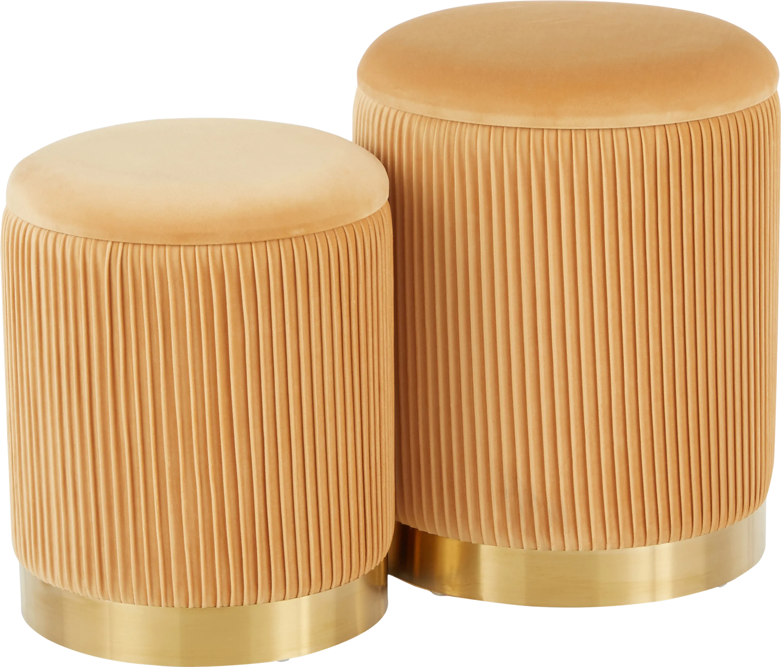 Lyerly Orange Ottoman, Set of 2 - Thumbnail - Image 1