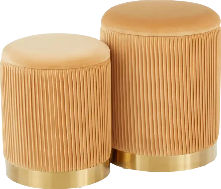 Lyerly Orange Ottoman, Set of 2