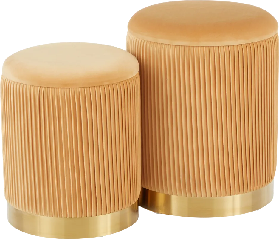 Lyerly Orange Ottoman, Set of 2