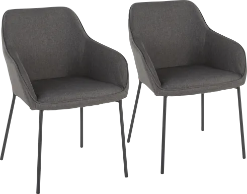 Evarts Charcoal Dining Chair, Set of 2