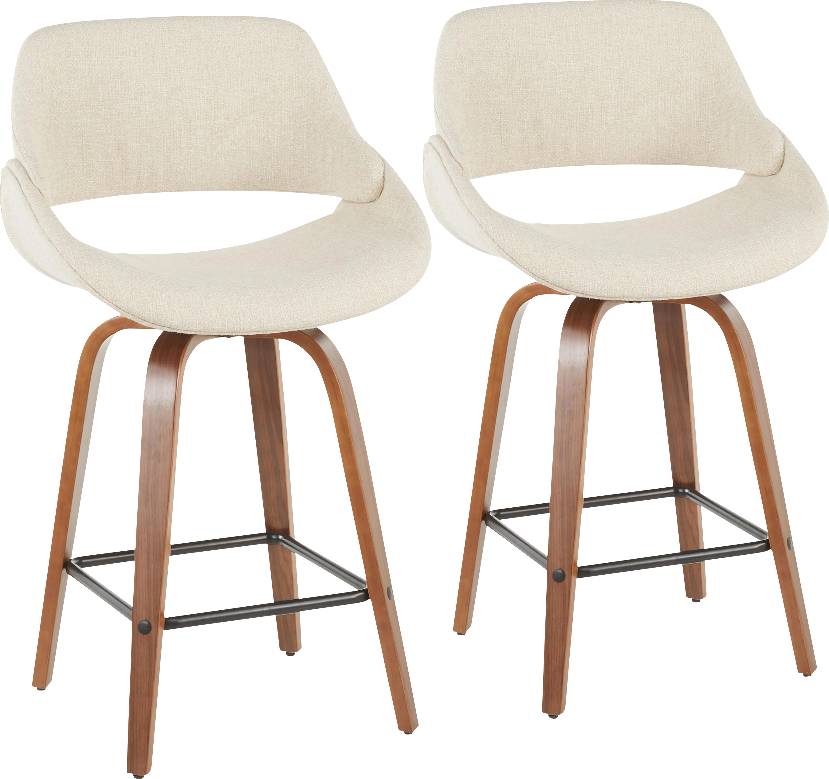Caliborne White Counter Height Stool, Set of 2 - Thumbnail - Image 1