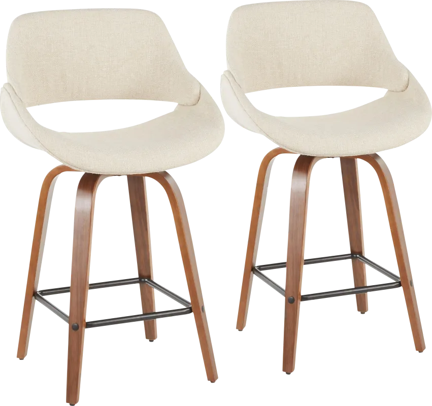 Caliborne White Counter Height Stool, Set of 2