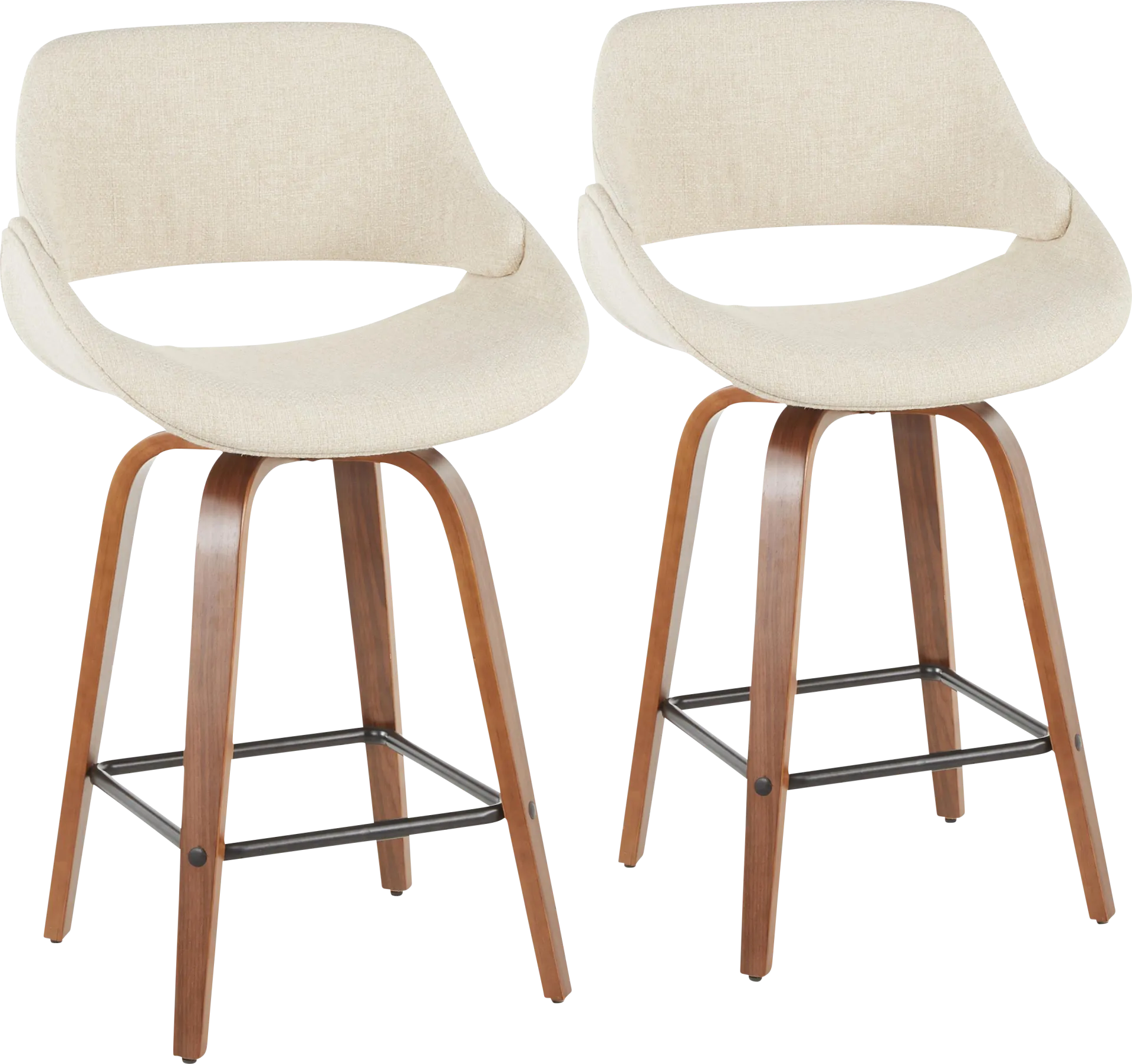 Caliborne White Counter Height Stool, Set of 2 - Image 1