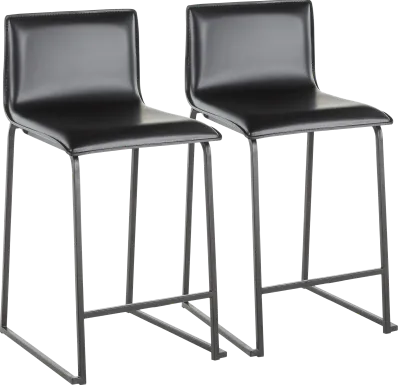 Dannelly Black Counter Height Stool, Set of 2