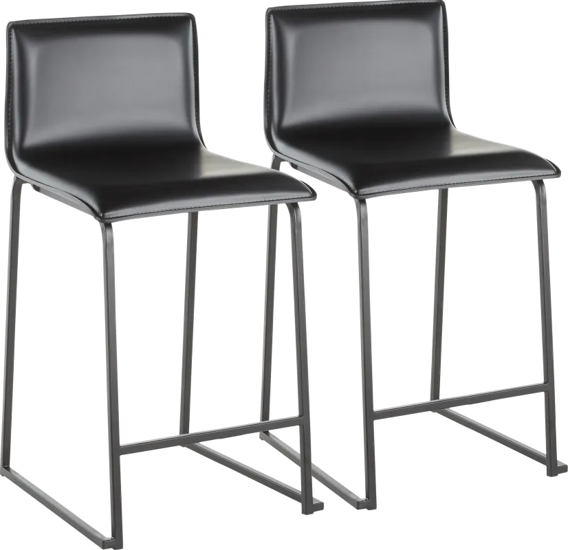 Dannelly Black Counter Height Stool, Set of 2