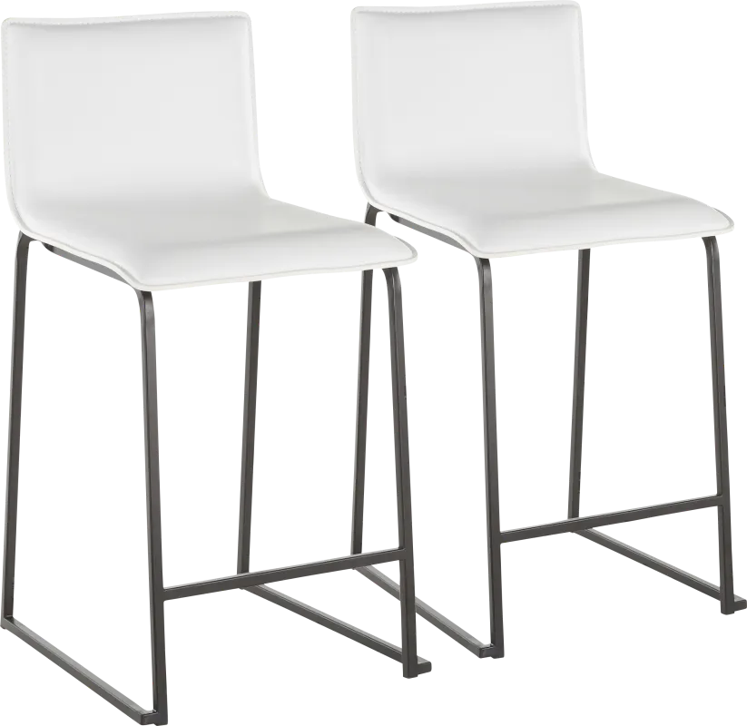 Dannelly White Counter Height Stool, Set of 2
