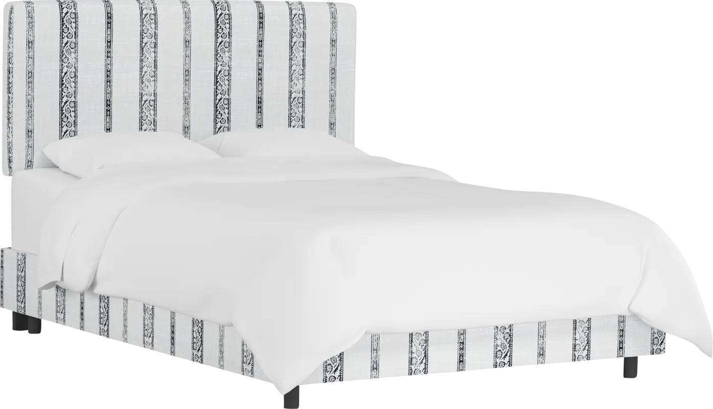 Kids Classical Notes White-Gray Twin Upholstered Bed